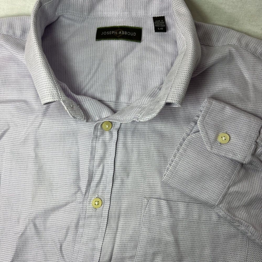 Joseph Abboud Men's Large Button-Down Long Sleeve Shirt Purple Super Soft Cotton